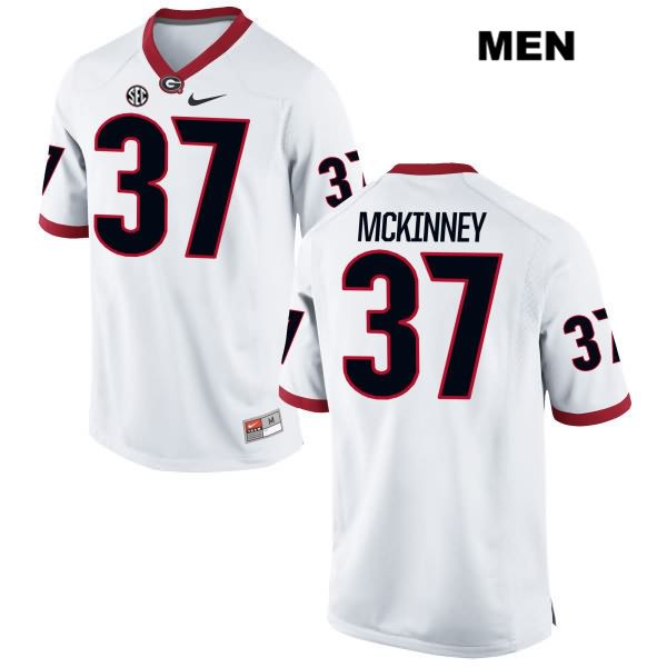 Georgia Bulldogs Men's Jordon McKinney #37 NCAA Authentic White Nike Stitched College Football Jersey MYQ3656MJ
